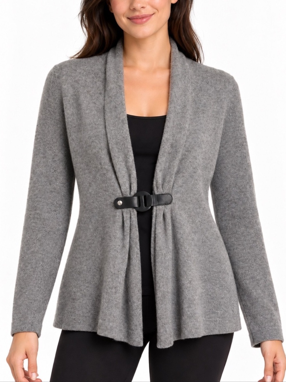 Fenn Wright Manson 100% Cashmere Gray Cardigan L Quiet Luxury Toggle Sweater